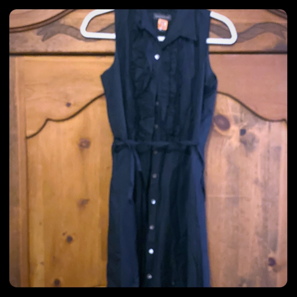 Banana Republic Black sleeveless Shirt Dress (4)